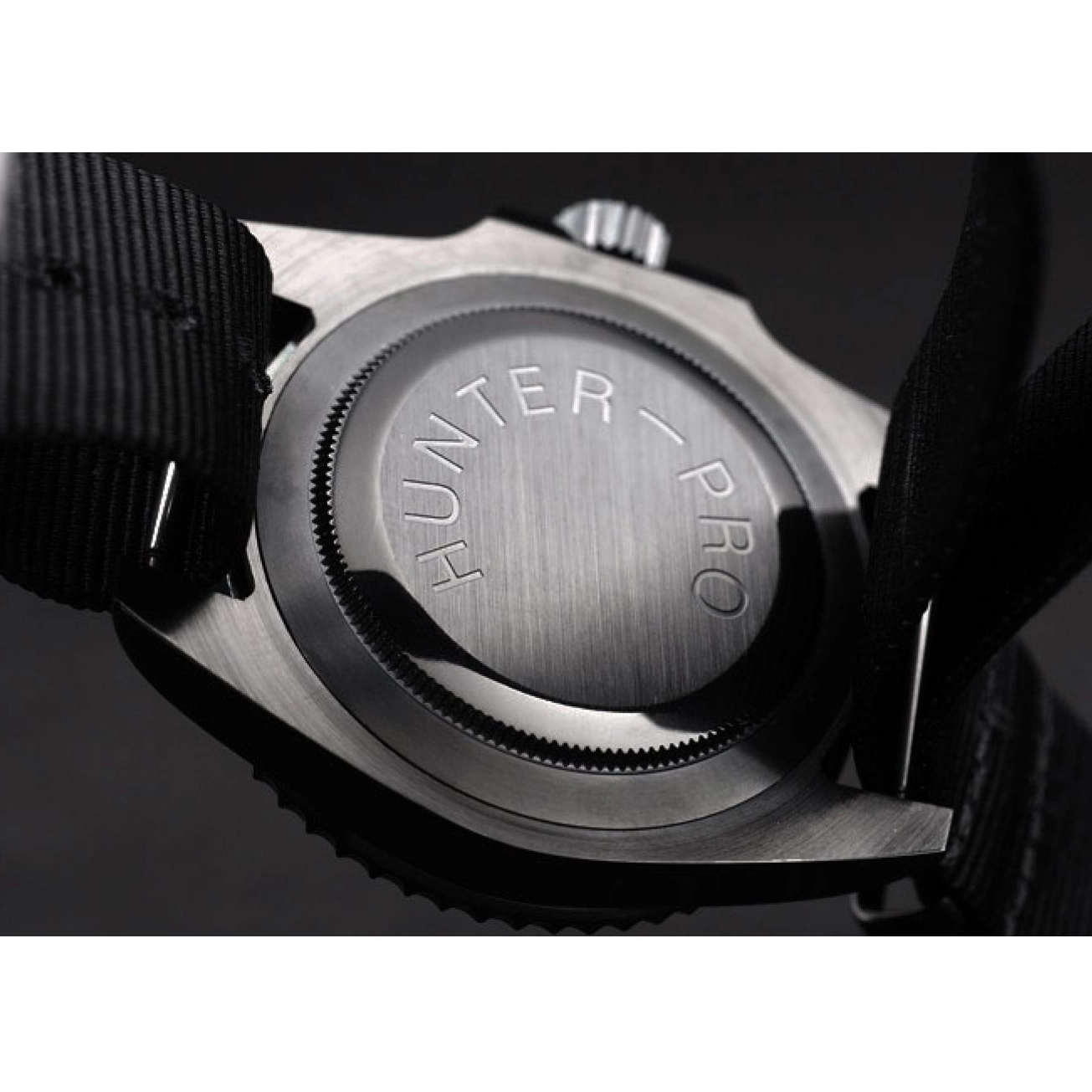 MiroTime 0706 Rolex Swiss Submariner Pro-Hunter Black Fabric Strap Black Dial